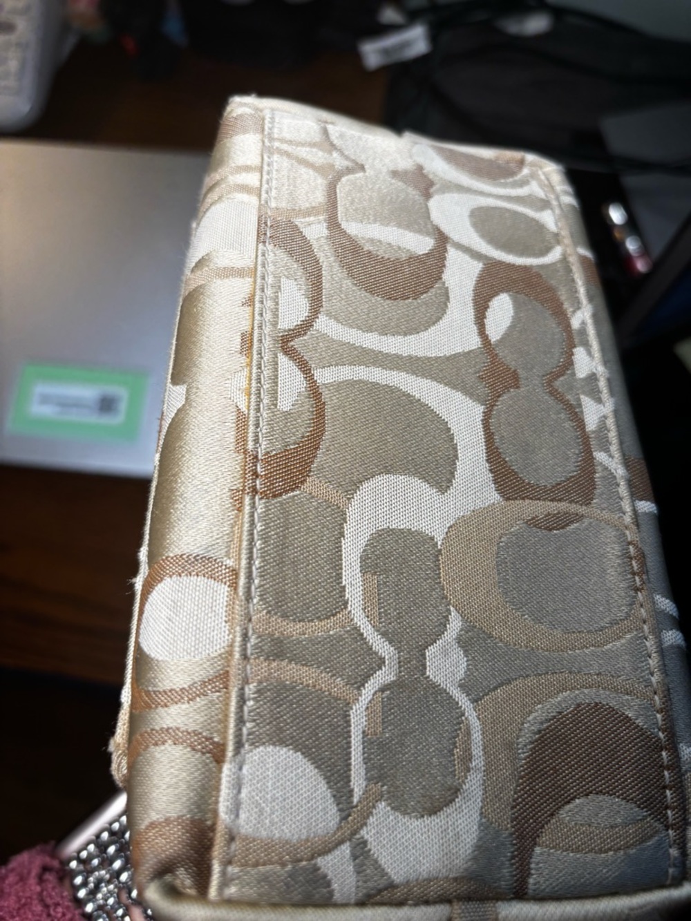 Coach Optic C  Chelsea Signature Small Beige Handbag - Picture 4 of 5